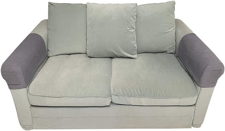 Miniatura 5 de Fundas para reposabrazos de sofá, paquete de 4 fundas para reposabrazos de sofá con bolsillo, protector elástico para reposabrazos de sofá, fundas