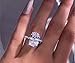 Aimys 925 Silver Elliptical Perfect Cutting 3ct CZ Engagement Rings For Women Cubic Zirconia Promise Halo Engagement Ring Solitaire Engagement Ring Size 6-10 (7)