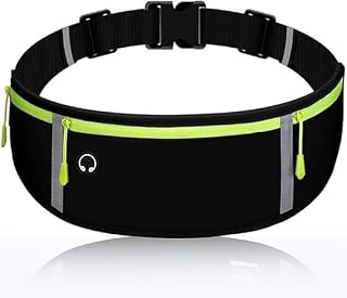 KAVISHA Slim Running Belt for Women and Men, Waterproof Phone Holder for Running, Reflective 2 & 3-Pocket Waist Pack for Storing Runner’s Essentials Safely, Runner’s Fanny Pack (3 Pocket)