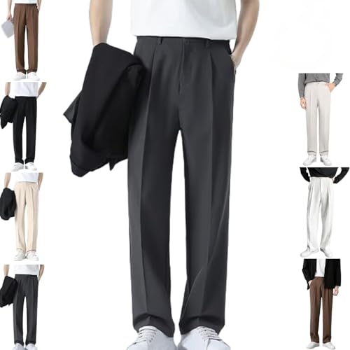 Rovenfit Men Pants, Easemotions Super Stretch Ice Silk Comfort Everyday Pants, Wrinkle-Free Casual Slim Fit Dress Pant