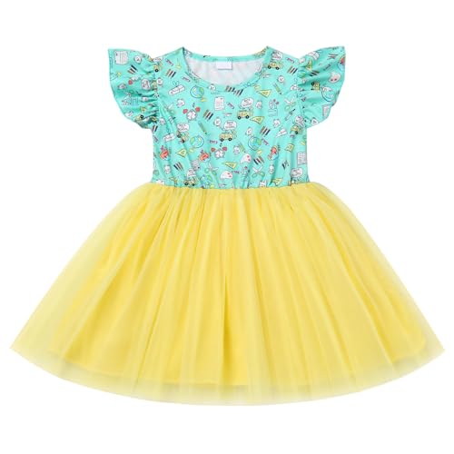 Vestido de princesa para niñas con volantes delicados y diseño de tul ligero