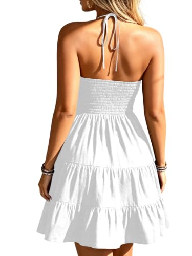 Image of SOLY HUX Women's Summer Mini Dress Halter Backless Flowy Cami Sundress