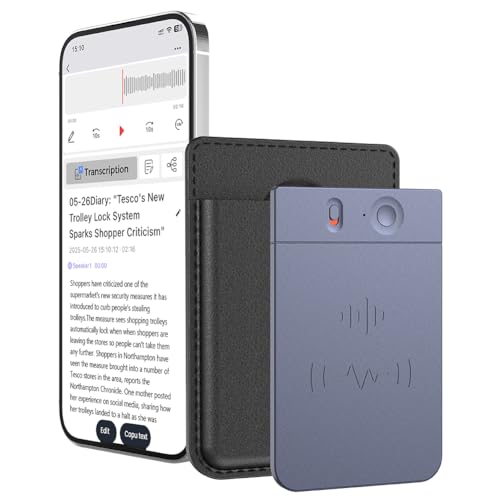 Enregistreur vocal AI 64 Go avec application de transcription et résumé en 112 langues