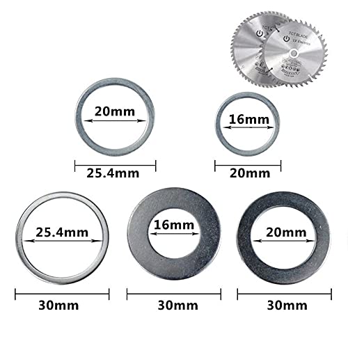 Anello di riduzione della lama per sega circolare da 16 mm a 30 mm, in carburo di TCT per utensili per la lavorazione del legno, 5 pezzi