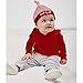 Stephan Baby Silly Sayings Stripey Knit Cap Stroller Accessory, Red & White, Loved by All, Fits 6-12 Months