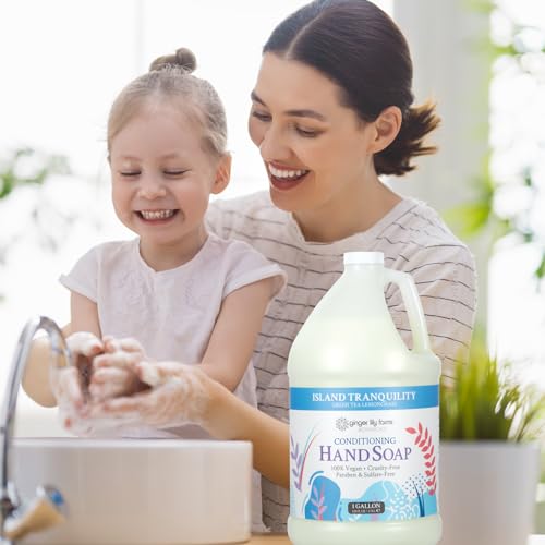 Ginger Lily Farms Botanicals All-Purpose Liquid Hand Soap Refill, Island Tranquility, 100% Vegan & Cruelty-Free, Green Tea Lemongrass Scent thumb #5