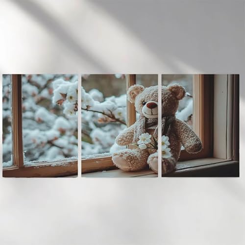 Diamond Painting Ours 60x90cm Kit Complet 3 Pièces Carré pour Déco