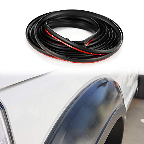 D-Lumian Fender Flare Edge Trims - 30Ft T-Style Rubber Seal Gasket Universal For Car/Truck Wheel Wells, W/Automotive Adhesive Grade Tape Bonds #TOP3