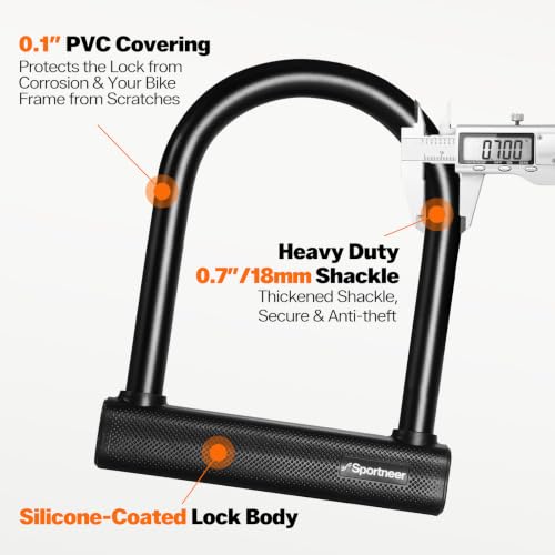 Sportneer Extra Wide U-Lock with Chain
