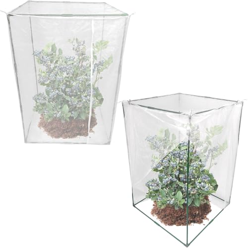 2 Sets 34"x34"x50" Ultra Fine Mesh Garden Netting with Frame Insect Barrier