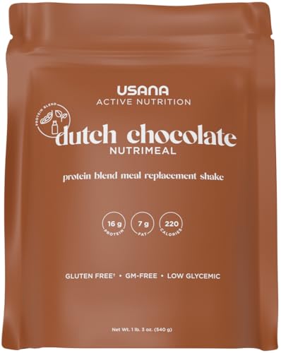 USANA Nutrimeal Meal Replacement Shake - Dutch Chocolate - Non-GMO - Gluten Free - Low Glycemic - 540 Grams - 9 Servings