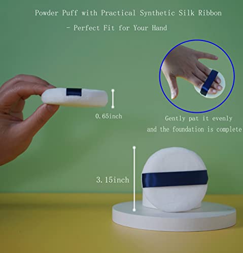 Powder Puff - 3.15 Inch Ultra Soft Washable Velour Makeup Powder Puffs For Face Powder, Setting Powder, Body Powder, Loose Powder, Other Powders (6 Pack) #TOP2