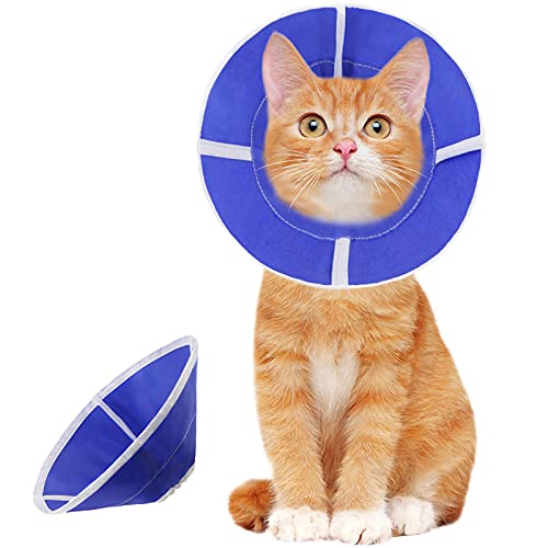 Cat Cone Soft Cat Recovery Collar for Cat's Head Wound Healing Nonwoven Protective Pet Cone After Surgery Elizabethan Collars for Kitten and Small Dogs(M)
