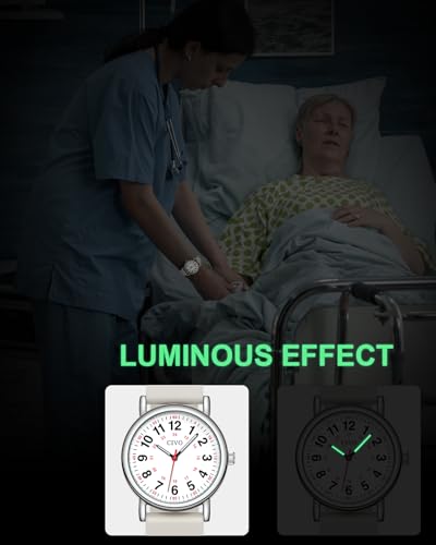 Image of CIVO Nurse Watches for Women Men: Analog Waterproof Watch with Second Hand Easy-Read Dial - Gifts for Nurses Doctors Medical Student