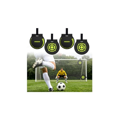 Hikeen Lot de 4 Cible de Tir Football Magnétique : Football Accessoire d'entrainement Football Cible de Précision avec Aimant Puissant + Sangle en PVC dans But de Foot Cage de Foot