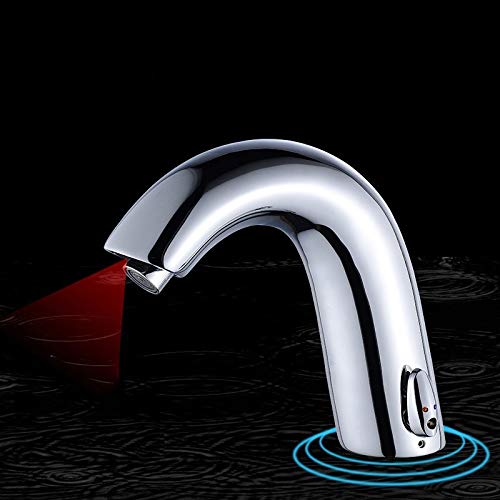Grifo Mezclador, Grifo de baño, Grifo eléctrico con Sensor automático, sin Contacto, Fregadero de Cocina, Lavabo, batería, grifos mezcladores de Agua fría y Caliente