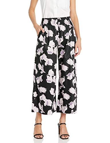 Rebecca Taylor Women's Ikat Floral Blossom Cotton Pant, Black Combo, M
