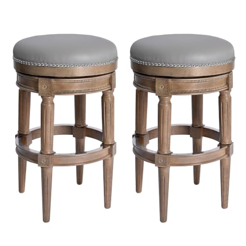 Image of DUHOME Swivel Bar Stools Set of 2, Stools with Removable Replaceable Legs