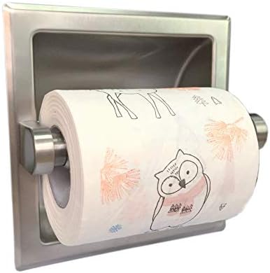 M2cbridge 18/8 Stainless Steel Hotel Style Brushed Nickel Recessed Bathroom Toilet Paper Holder with Rear Mounting Bracket for Wooden/Cement Wall