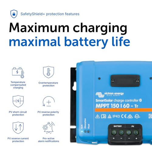 Victron Energy SmartSolar MPPT Tr Solar Charge Controller (Bluetooth) - Charge Controllers for Solar Panels - 150V 60 amp 12/24/36/48-Volt by Victron Energy - Image 8
