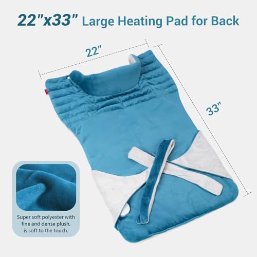 Image of Comfytemp Fathers Day Dad Gifts, Weighted Heating Pad for Back Neck Shoulders, Birthday Gifts for Men Women Husband Wife, Large Electric Heating Wrap FSA Eligible, 9 Heat Settings & 11 Timers, 22 inchx33 inch