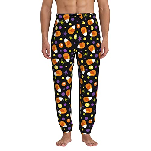 Oaieltj Tasty Candy Corn - Pantalones deportivos con cordón para hombre, ligeros, con bolsillos, Negro, XXL