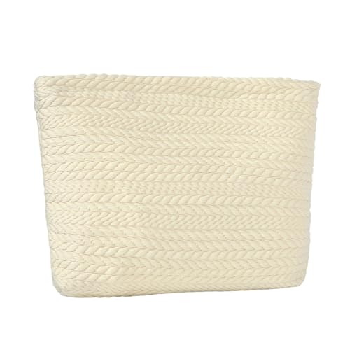 Trousse de toilette femme en toile motif blé blanc pour voyage et cosmétiques