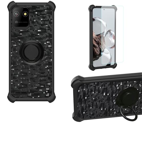 Aroepurt Coque Compatible pour Logicom EZY 2 Coque Étui [avec Trempé 9H Protection D'écran] Case Support de Bague PC + Silicone TZZH-HEI