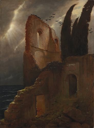 Peinture murale Ruine d'Arnold Böcklin : sublimez la décoration de votre salon