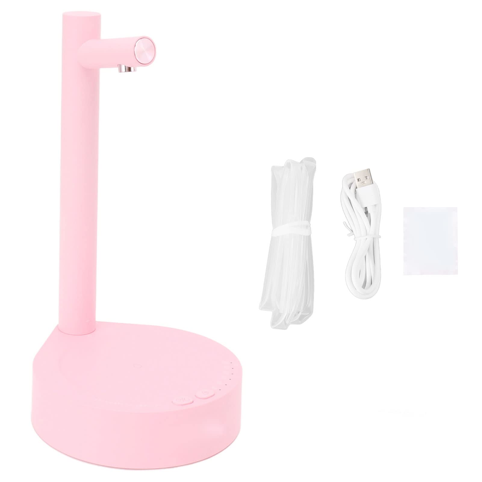 Water Dispenser Pump, Desktop Water Bottle Pump Portable Removable 6 Speed Adjustable Electric Water Gallon Dispenser for Home (Pink)