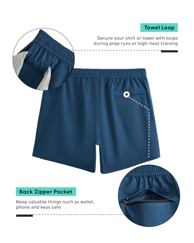Image of maamgic Mens 5 inch Gym Running Shorts for Men 2 in 1 Quick Dry Workout Athletic Shorts