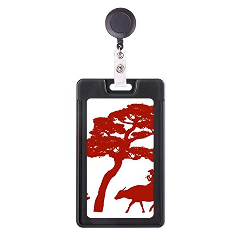 Porte-badge rétractable silhouette d'arbre de vache chinoise pour bureau
