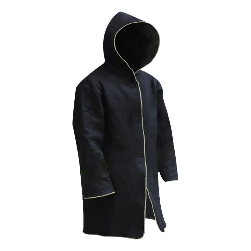 Image of Fireproof Cloak with Hood for Home Emergency - Advanced Carbon Fiber Wearable Fire Blanket (Fiberglass Free), Heat Resistant Poncho for Fire Escape