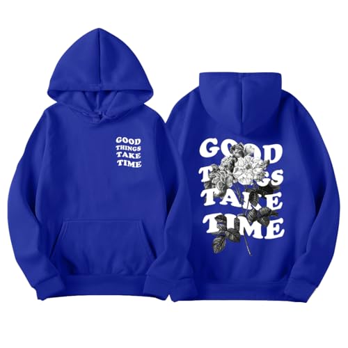 Yegirlzs Sweat à Capuche Homme Lettre Imprimé Sweatshirt à Manche Longue Hommes Rétro Hoodie Pullover Hip Hop Streetwear Grande Taille Sweatshirt...