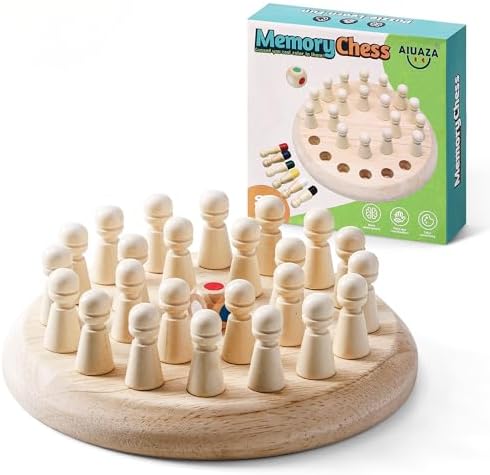 Amazon.com: Wooden Memory Chess Matching Game: A Family Board Game ...