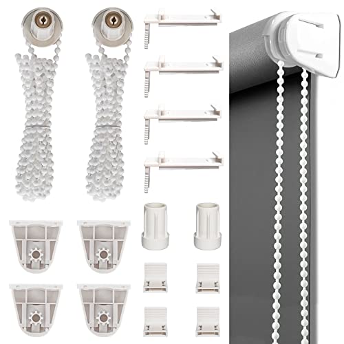 Traumarkeu 2 Set Rollo Halterung Fenster 17mm Ersatzteile Doppelrollo Klemmhalter Rollo Beschläge für Verdunklungsrollo Doppelrollo Seitenzugrollo Klemmfix Rollo ohne Bohren Cover