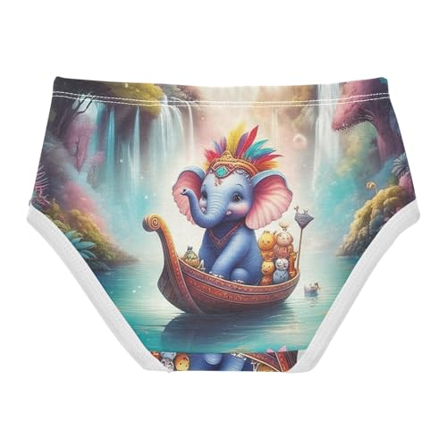 Cotton Girls Underwear Toddler Whimsical Cute Blue Elephant Cute Panties Girl Funny Kids Briefs Undies 2t2