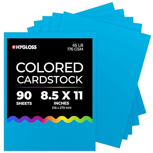 Hygloss Colored Cardstock Paper 8.5 x 11, Dark Blue, 90 Sheets