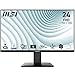 MSI PRO MP2412, 23.8-inch, Wide View Panel, FHD 1920x1080, 100Hz, Black, Eye-Friendly Screen, VESA Mountable, Display Kit Support, Tilt Adjustable, HDMI 1.4b, DP 1.2a Monitor