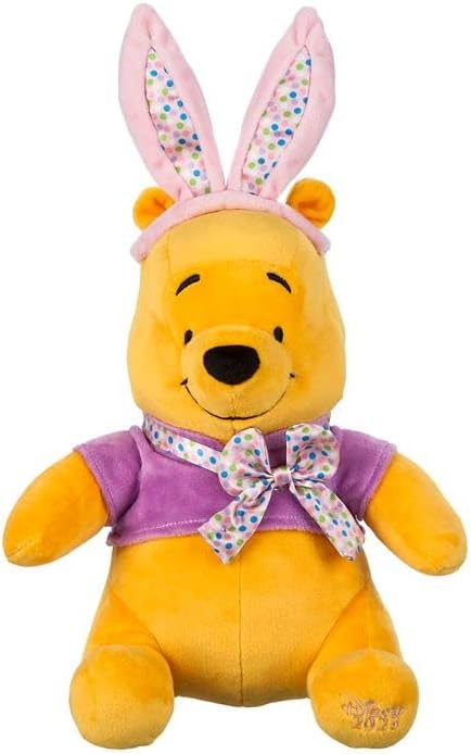 Disney Winnie The Pooh Plush Easter Bunny, Small 10 Inch, for Boys and Girls, Squishy Animals, Perfect Easter Basket Stuffer or Spring Decor, Suitable for All Ages 0+