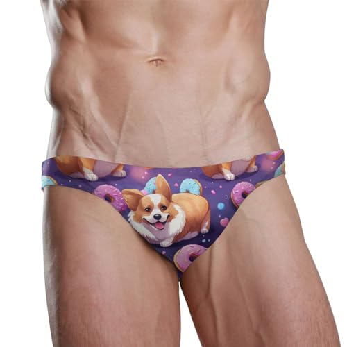 Men's Corgi Dog Donuts Swim Briefs Bikini Swimsuit S 202b32532