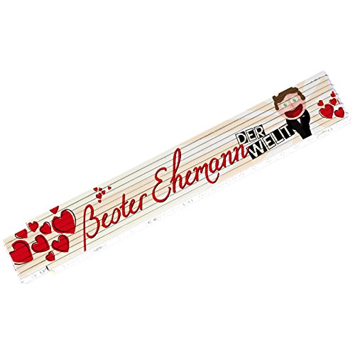 Zollstock bester Ehemann Mann der Welt 2 Meter Holz Cover