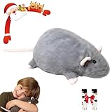 【Silencieux et relaxant】Contrairement aux autres peluches, ce gros rat ne couine pas et ne fait aucun bruit, pour un confort absolu et silencieux. Idéal pour de douces siestes, des câlins avant de dormir ou une compagnie paisible au bureau.