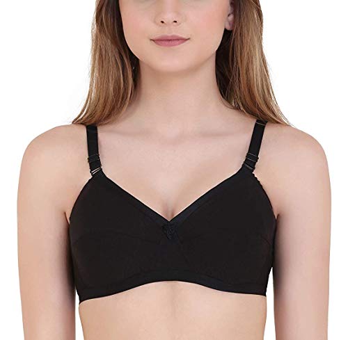 UltraFit Non-Wired Daily Wear Bras For Women,Black,38-B