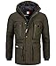 Produktbild Geographical Norway Herren Winterjacke Parka Jacke Kapuze Hoodstrings Chest, Pocket & Sleeve Patch, kaki, Gr:S