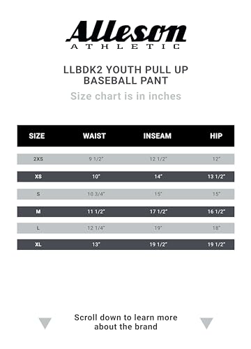 Alleson Athletic Calça de beisebol infantil para meninos e jovens – Confortável, durável, tecido elá