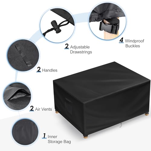 TOHONFOO Capa Retangular para Mesa de Pátio - Capas de Mesa para Áreas Externas À Prova D'Água - Ca