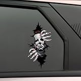 Michael Myers Crack Stickers, Double-Sided 3D Horror Movies Characters Peeking Car Decal for Bumper Window Halloween Vehicle Decoration (Michael)