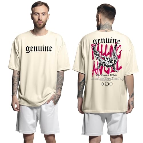 Camisa Camiseta Oversized Streetwear Genuine Grit Masculina Larga 100% Algodão 30.1 Falling Angel -