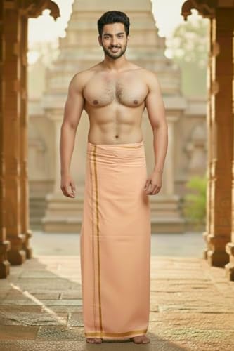 Image of Men's Cotton Dhoti | Traditional South Indian Mundu | Soft Vesti for Men | Daily & Festive Wear | 2mtr